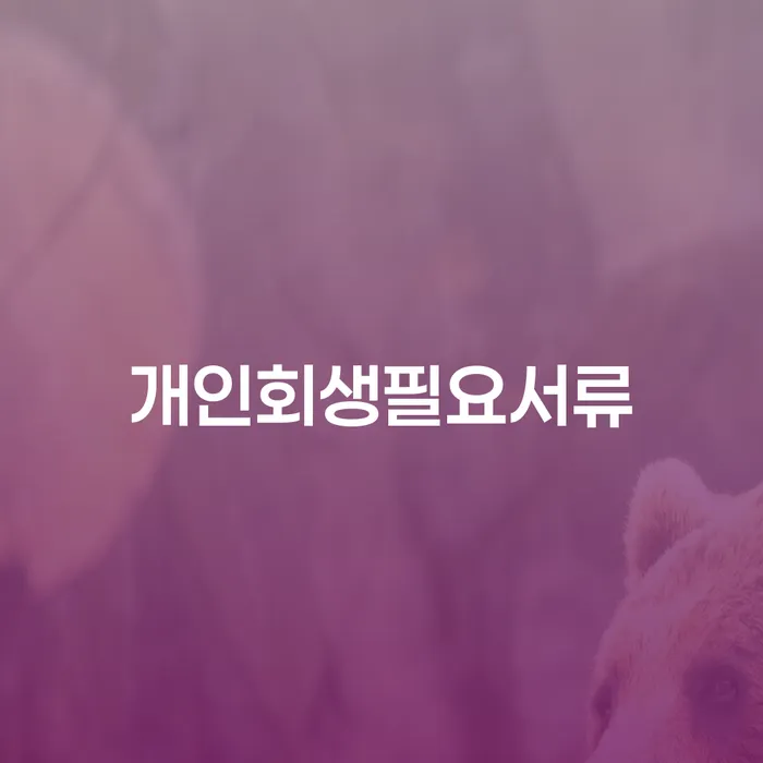 파산전문 개인회생 처리방법 중요정보