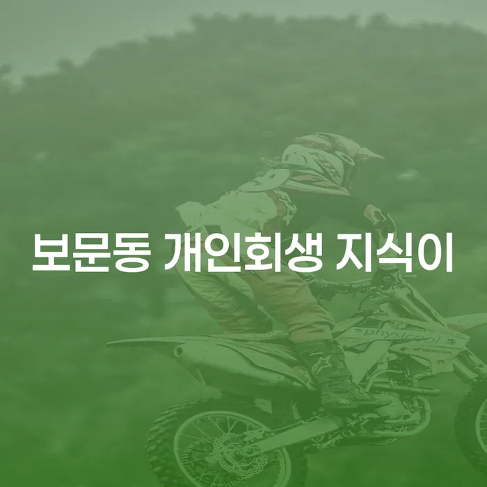 보문동 개인회생 지식이