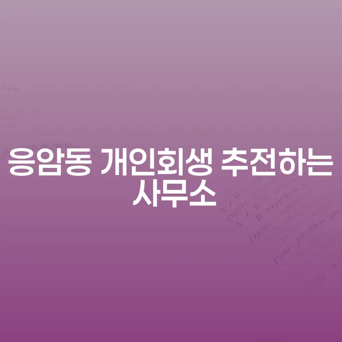 응암동 개인회생 추전하는 사무소