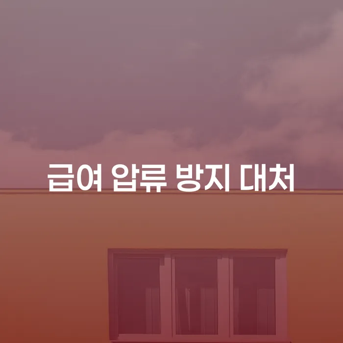급여 압류 방지를 위한 대처 방법은 무엇인가요?